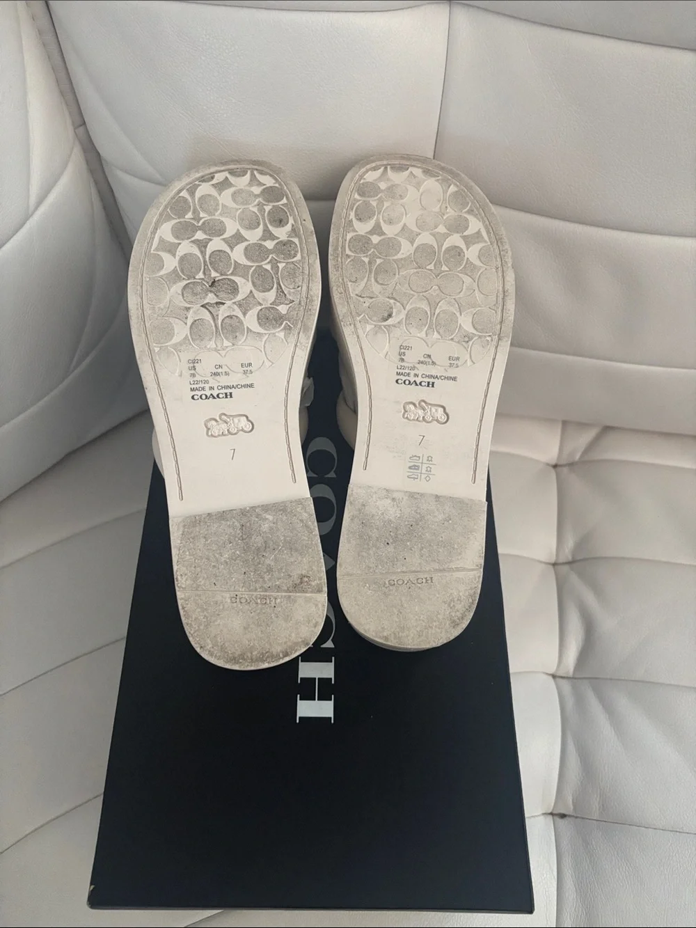 Coach Cream Knotted Slide Mules - Picture 2 of 9